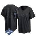 Cooneas LA.Dodgers #3 Edwin D¡§aaz Player Black World Series Meet Pitch Fashion T-shirt Stitched Jerseys