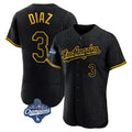 Cooneas LA.Dodgers #3 Edwin D¡§aaz Player Black World Series Meet Snake Skin City Limited Elite Home Stitched Jerseys