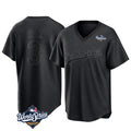 Cooneas LA.Dodgers #3 Edwin D¡§aaz Player Black World Series Pitch Fashion T-shirt Stitched Jerseys