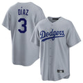 Cooneas LA.Dodgers #3 Edwin D¡§aaz Player Gray Game Stitched Jerseys