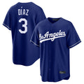 Cooneas LA.Dodgers #3 Edwin D¡§aaz Player Royal Game Stitched Jerseys