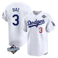 Cooneas LA.Dodgers #3 Edwin D¡§aaz Player White World Series Limited Home Stitched Jerseys