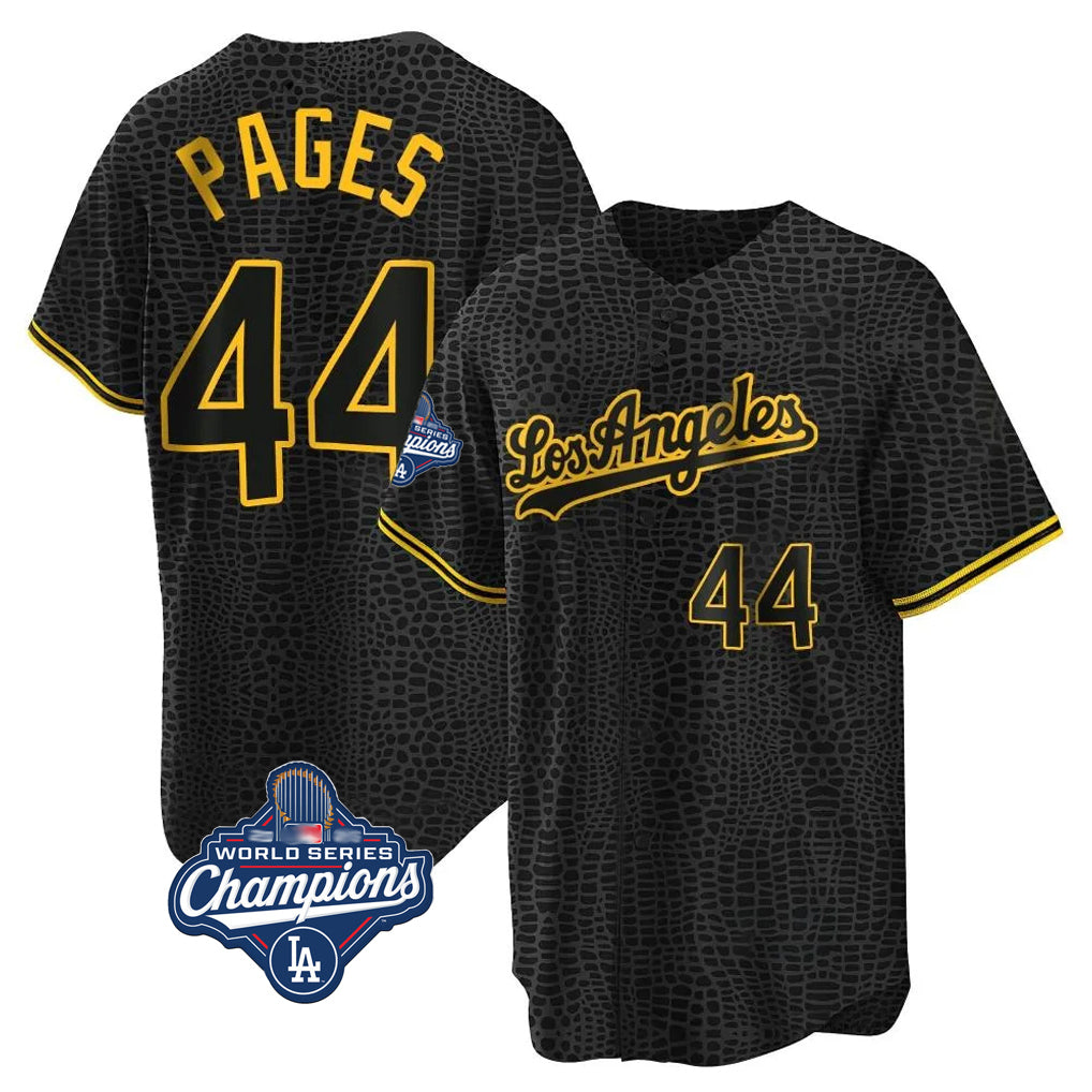 Cooneas LA.Dodgers #44 Andy Pages Player Black Gold World Series Meet Limited Home Stitched Jerseys
