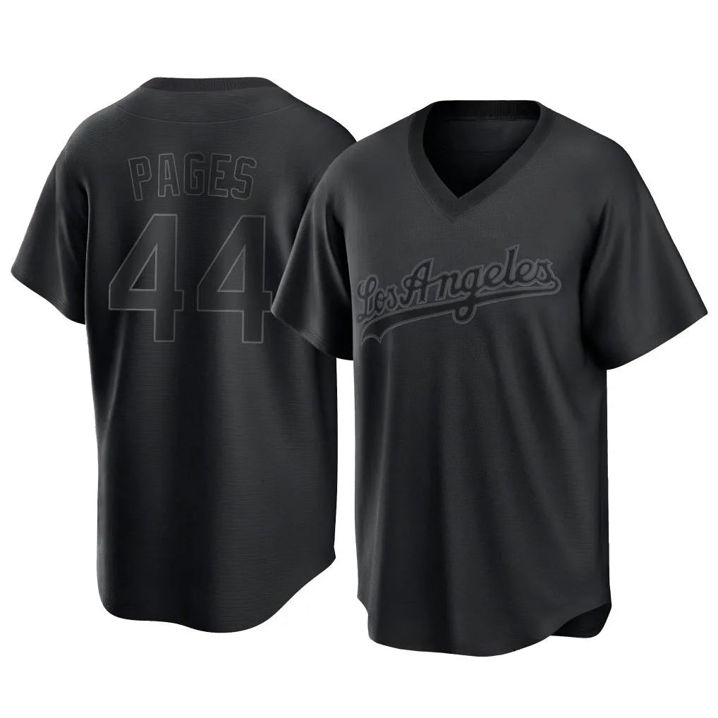 Cooneas LA.Dodgers #44 Andy Pages Player Black Pitch Fashion T-shirt Stitched Jerseys