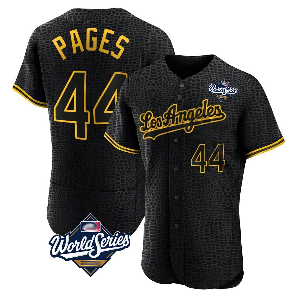 Cooneas LA.Dodgers #44 Andy Pages Player Black World Series Snake Skin City Limited Elite Home Stitched Jerseys