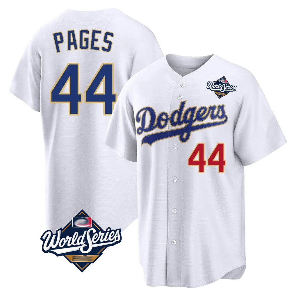Cooneas LA.Dodgers #44 Andy Pages Player Gold White World Series 2026 Collection Stadium Limited Stitched Jerseys