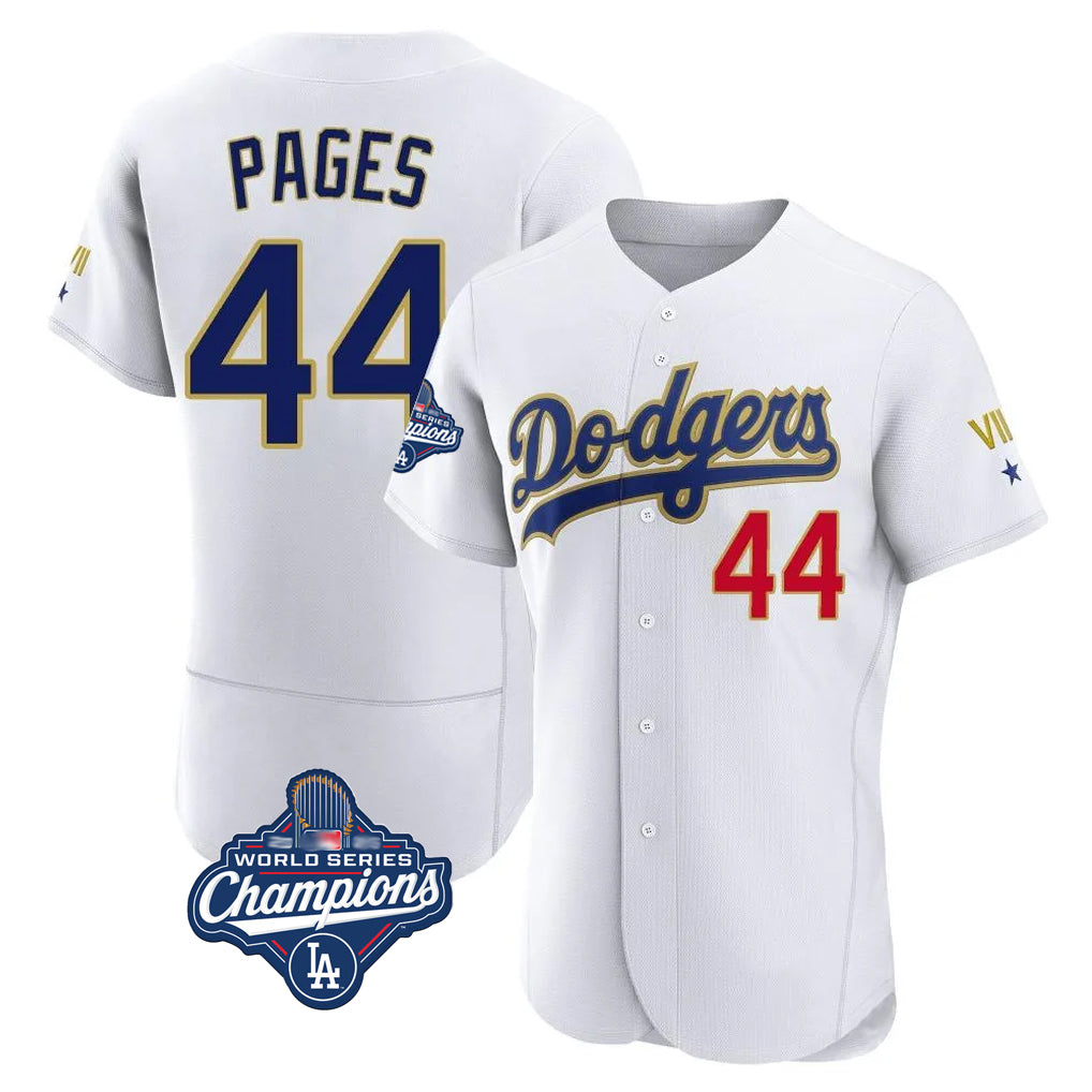 Cooneas LA.Dodgers #44 Andy Pages Player Gold White World Series Meet 2026 Collection Stadium Limited Elite Stitched Jerseys