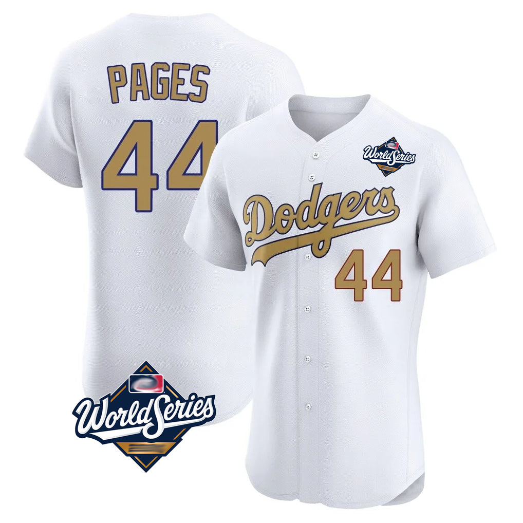 Cooneas LA.Dodgers #44 Andy Pages Player Gold World Series Limited Elite Home Stitched Jerseys