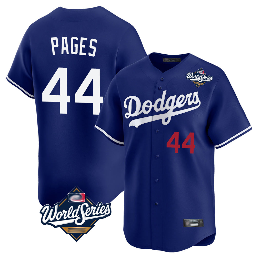Cooneas LA.Dodgers #44 Andy Pages Player Royal World Series Limited Home Stitched Jerseys