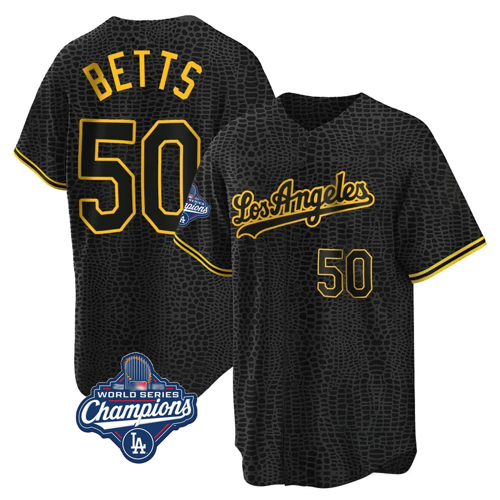 Cooneas LA.Dodgers #50 Mookie Betts Player Black Gold World Series Meet Limited Home Stitched Jerseys
