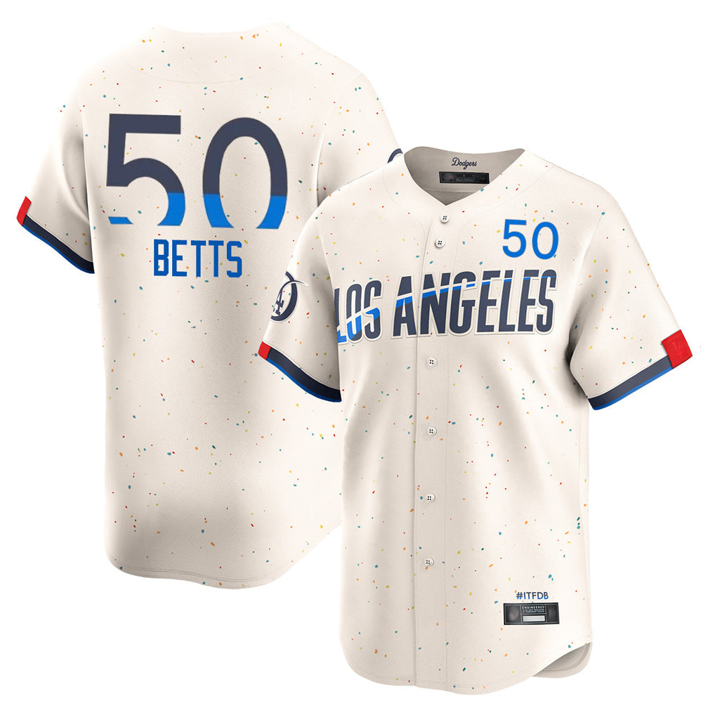 Cooneas LA.Dodgers #50 Mookie Betts Player Cream City Connect Limited Home Stitched Jerseys