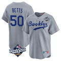 Cooneas LA.Dodgers #50 Mookie Betts Player Gray World Series Game Limited Home Stitched Jerseys