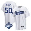 Cooneas LA.Dodgers #50 Mookie Betts Player White World Series Meet Game Home Stitched Jerseys