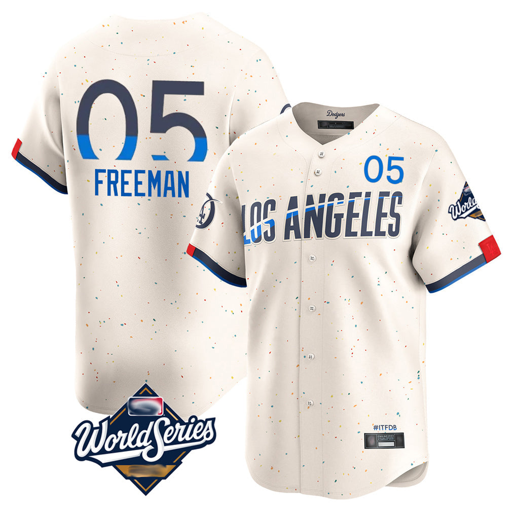 Cooneas LA.Dodgers #5 Freddie Freeman Player Cream World Series City Connect Limited Home Stitched Jerseys