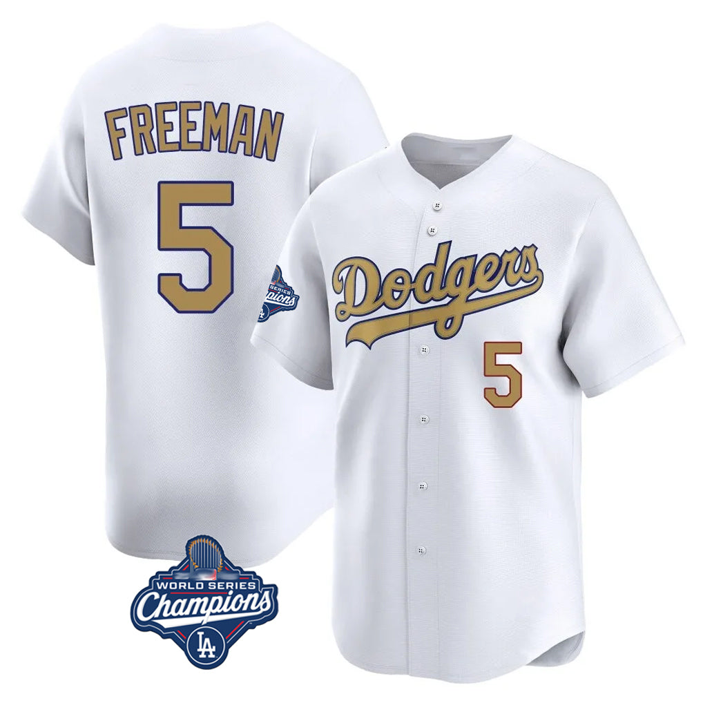 Cooneas LA.Dodgers #5 Freddie Freeman Player White World Series Meet Collection Limited Home Stitched Jerseys