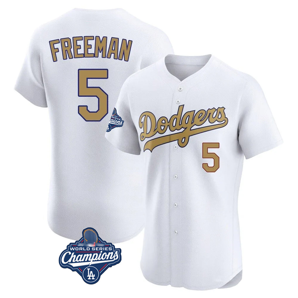 Cooneas LA.Dodgers #5 Freddie Freeman Player White World Series Meet Limited Elite Home Stitched Jerseys