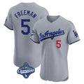 Cooneas LA.Dodgers #5 Freddie Freeman Player Gray World Series Meet Limited Elite Home Stitched Jerseys