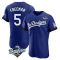 Cooneas LA.Dodgers #5 Freddie Freeman Player Royal World Series City Connect Elite Home Stitched Jerseys