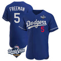 Cooneas LA.Dodgers #5 Freddie Freeman Player Royal World Series Limited Elite Home Stitched Jerseys