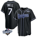 Cooneas LA.Dodgers #7 Blake Snell Player Black Carbon Limited World Series Home Stitched Jerseys