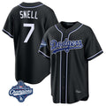 Cooneas LA.Dodgers #7 Blake Snell Player Black Carbon Limited World Series Meet Home Stitched Jerseys