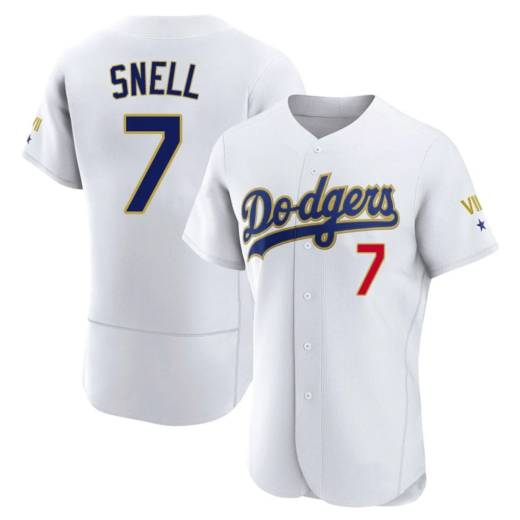 Cooneas LA.Dodgers #7 Blake Snell Player Gold White 2026 Collection Stadium Limited Elite Stitched Jerseys
