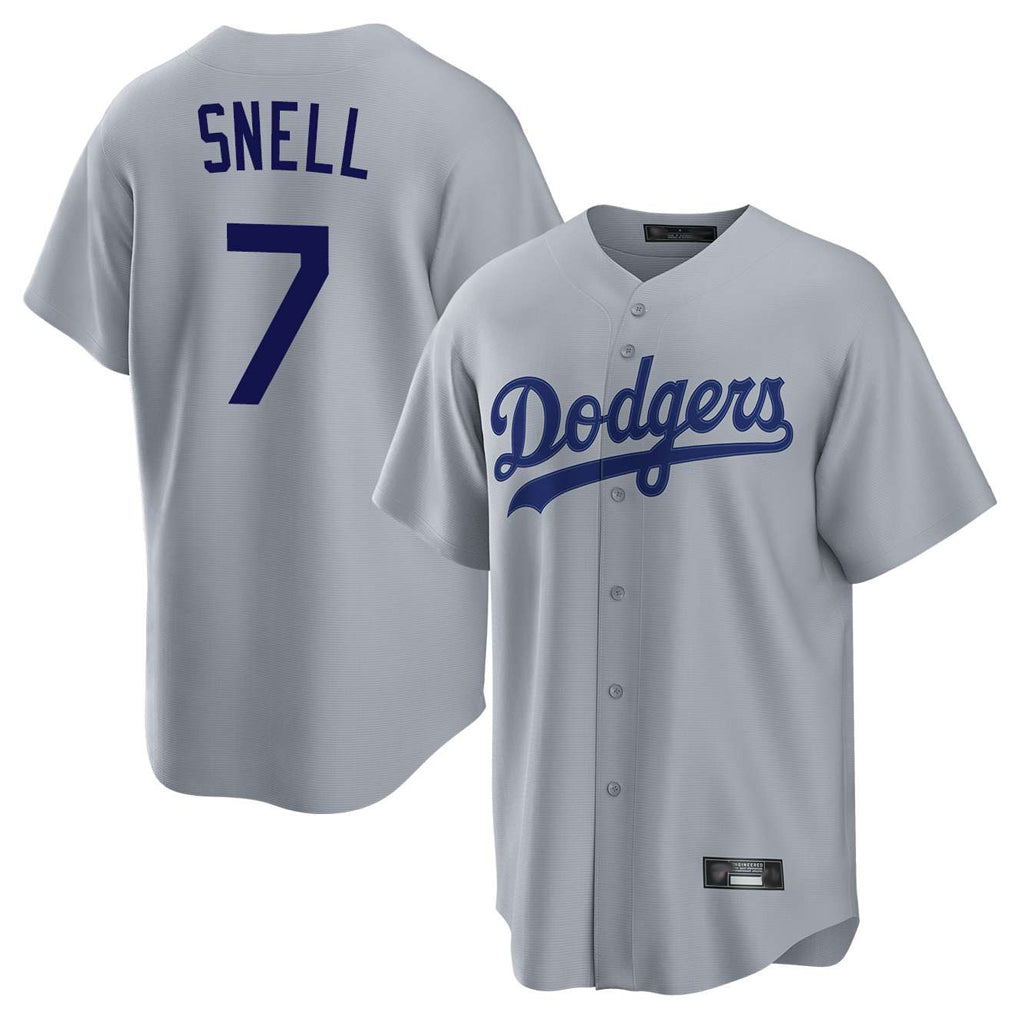 Cooneas LA.Dodgers #7 Blake Snell Player Gray Game Stitched Jerseys