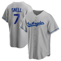Cooneas LA.Dodgers #7 Blake Snell Player Gray Road Game Stitched Jerseys