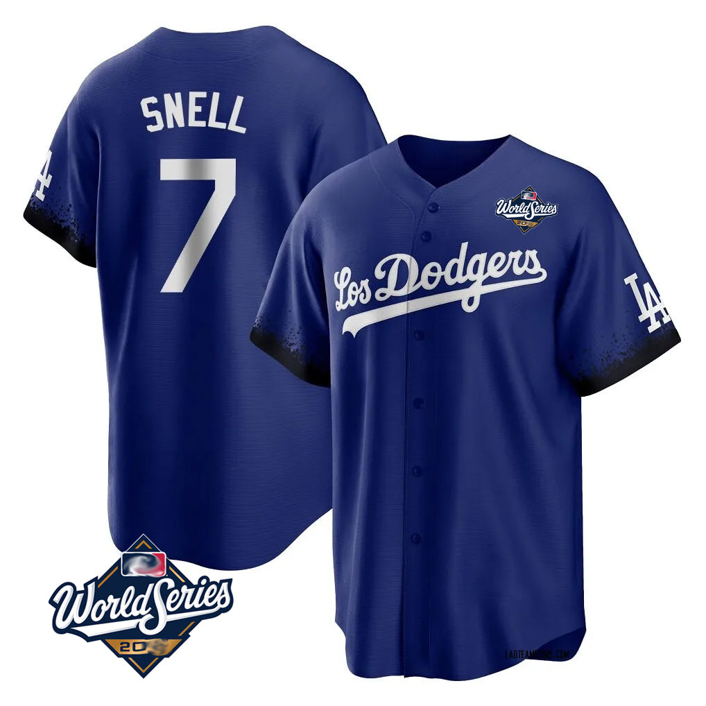 Cooneas LA.Dodgers #7 Blake Snell Player Royal City Connect Game World Series Stitched Jerseys