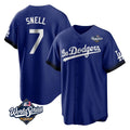 Cooneas LA.Dodgers #7 Blake Snell Player Royal City Connect Game World Series Stitched Jerseys