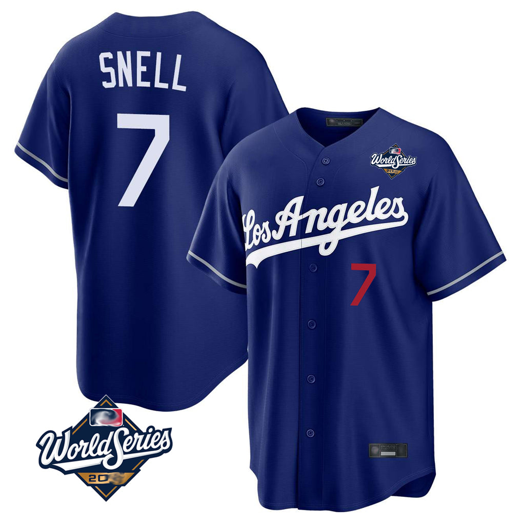 Cooneas LA.Dodgers #7 Blake Snell Player Royal Game World Series Home Stitched Jerseys