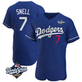 Cooneas LA.Dodgers #7 Blake Snell Player Royal Limited Elite World Series Home Stitched Jerseys