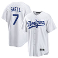 Cooneas LA.Dodgers #7 Blake Snell Player White Game Stitched Jerseys