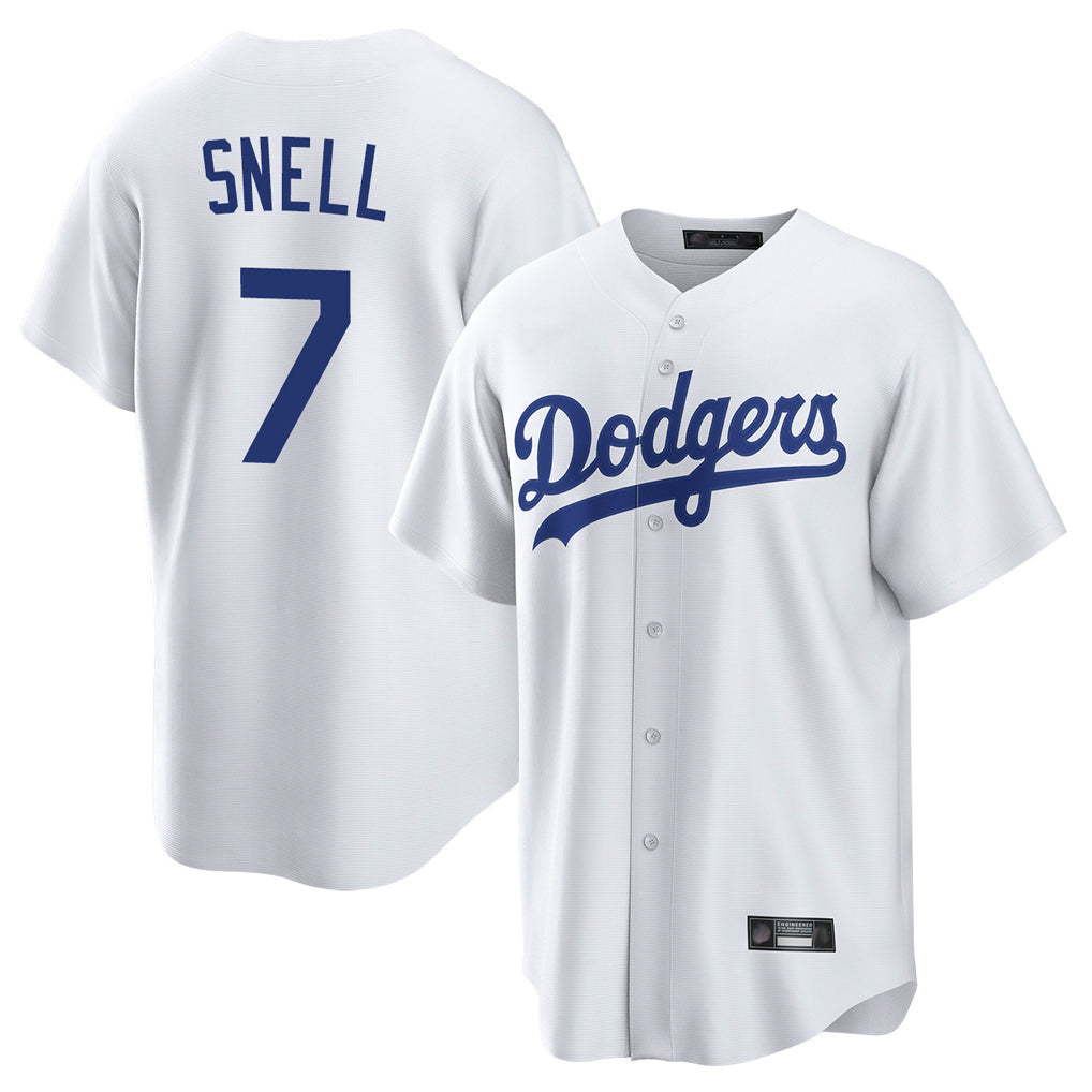 Cooneas LA.Dodgers #7 Blake Snell Player White Game Stitched Jerseys