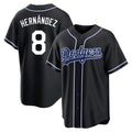 Cooneas LA.Dodgers #8 Enrique Hern?¡ì?¨¦ndez Player Black Carbon Limited Home Stitched Jerseys