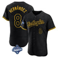 Cooneas LA.Dodgers #8 Enrique Hern?¡ì?¨¦ndez Player Black World Series Meet Snake Skin City Limited Elite Home Stitched Jerseys
