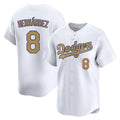Cooneas LA.Dodgers #8 Enrique Hern?¡ì?¨¦ndez Player Gold Collection Limited Home Stitched Jerseys