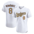 Cooneas LA.Dodgers #8 Enrique Hern?¡ì?¨¦ndez Player Gold Limited Elite Home Stitched Jerseys
