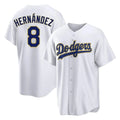 Cooneas LA.Dodgers #8 Enrique Hern?¡ì?¨¦ndez Player Gold White 2026 Collection Stadium Game Stitched Jerseys