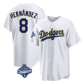 Cooneas LA.Dodgers #8 Enrique Hern?¡ì?¨¦ndez Player Gold White World Series Meet 2026 Collection Stadium Game Stitched Jerseys