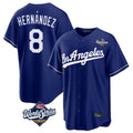 Cooneas LA.Dodgers #8 Enrique Hern?¡ì?¨¦ndez Player Royal World Series Game Stitched Jerseys
