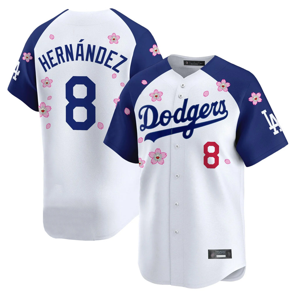 Cooneas LA.Dodgers #8 Enrique Hern?¡ì?¨¦ndez Player White-Royal Tokyo Series Vapor Premier Limited Stitched Jerseys