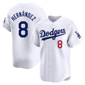 Cooneas LA.Dodgers #8 Enrique Hern?¡ì?¨¦ndez Player White Limited Home Stitched Jerseys