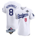 Cooneas LA.Dodgers #8 Enrique Hern?¡ì?¨¦ndez Player White World Series Limited Elite Home Stitched Jerseys
