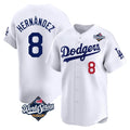 Cooneas LA.Dodgers #8 Enrique Hern?¡ì?¨¦ndez Player White World Series Limited Home Stitched Jerseys
