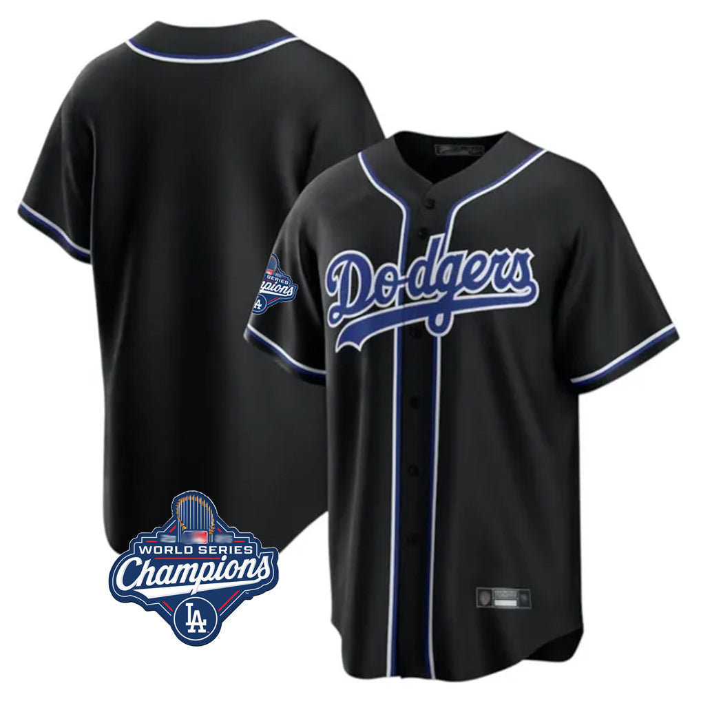 Cooneas LA.Dodgers Blank Player Black Carbon Limited Home World Series Meet Stitched Jerseys