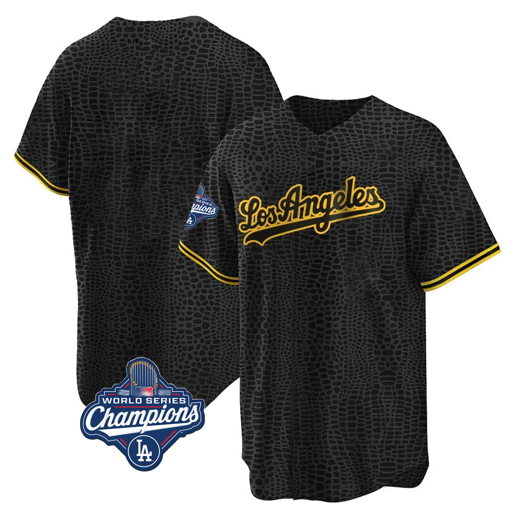 Cooneas LA.Dodgers Blank Player Black Gold Limited Home World Series Meet Stitched Jerseys