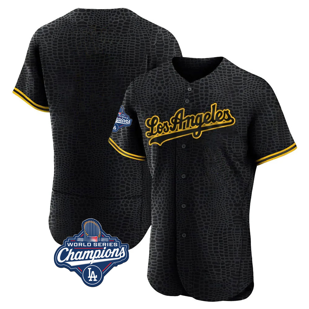 Cooneas LA.Dodgers Blank Player Black Snake Skin City Limited Elite Home World Series Meet Stitched Jerseys