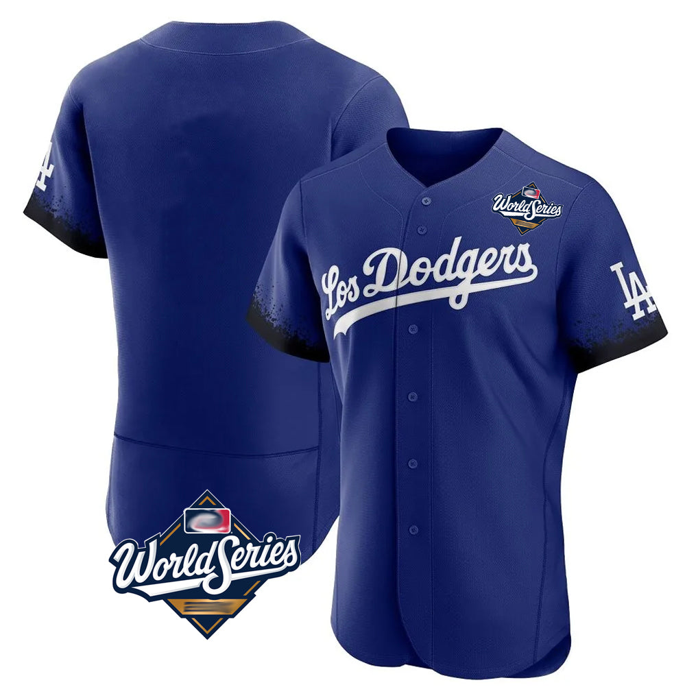 Cooneas LA.Dodgers Blank Player Royal City Connect Elite Home World Series Stitched Jerseys