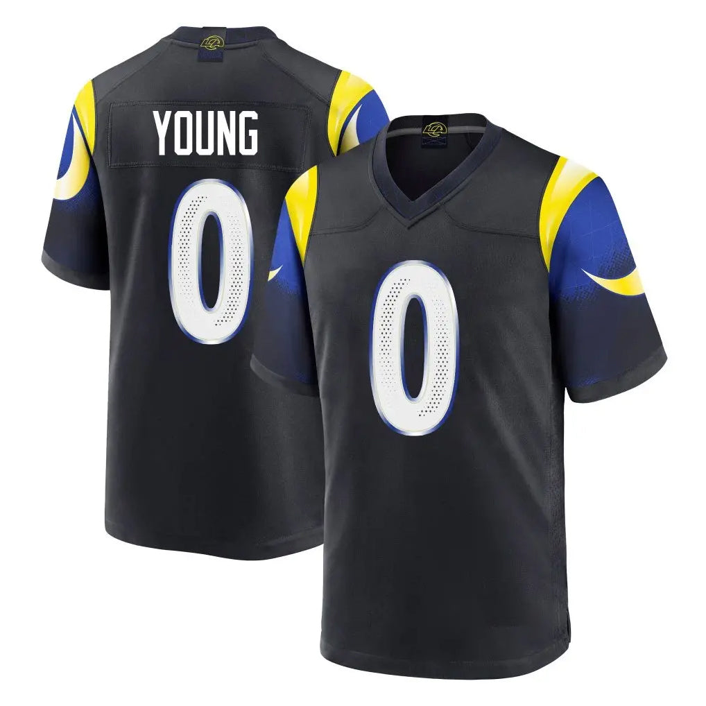 Cooneas LA.Rams #0 Byron Young Player Black Midnight Rivalries Collection Home Game Stitched Jerseys